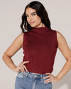 Mouwloze top met glitters Ivy Bordeaux