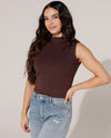 Mouwloze top met glitters Ivy Bruin