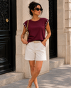 Mouwloze top Nora Bordeaux