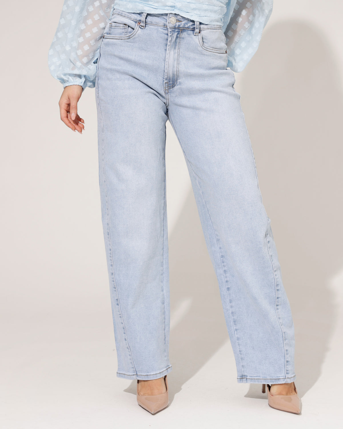 Norfy Barrel jeans Bibi in lichtblauw