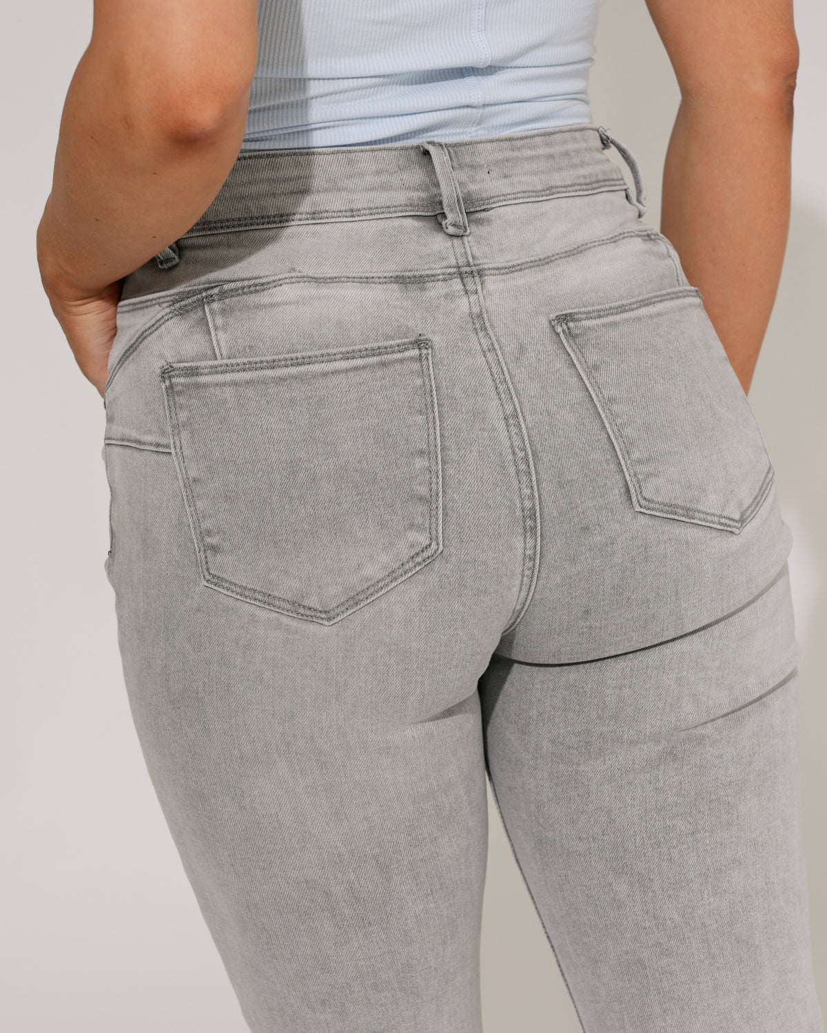 Norfy Skinny jeans, Push up Pip in grijs, extra aanzicht 2