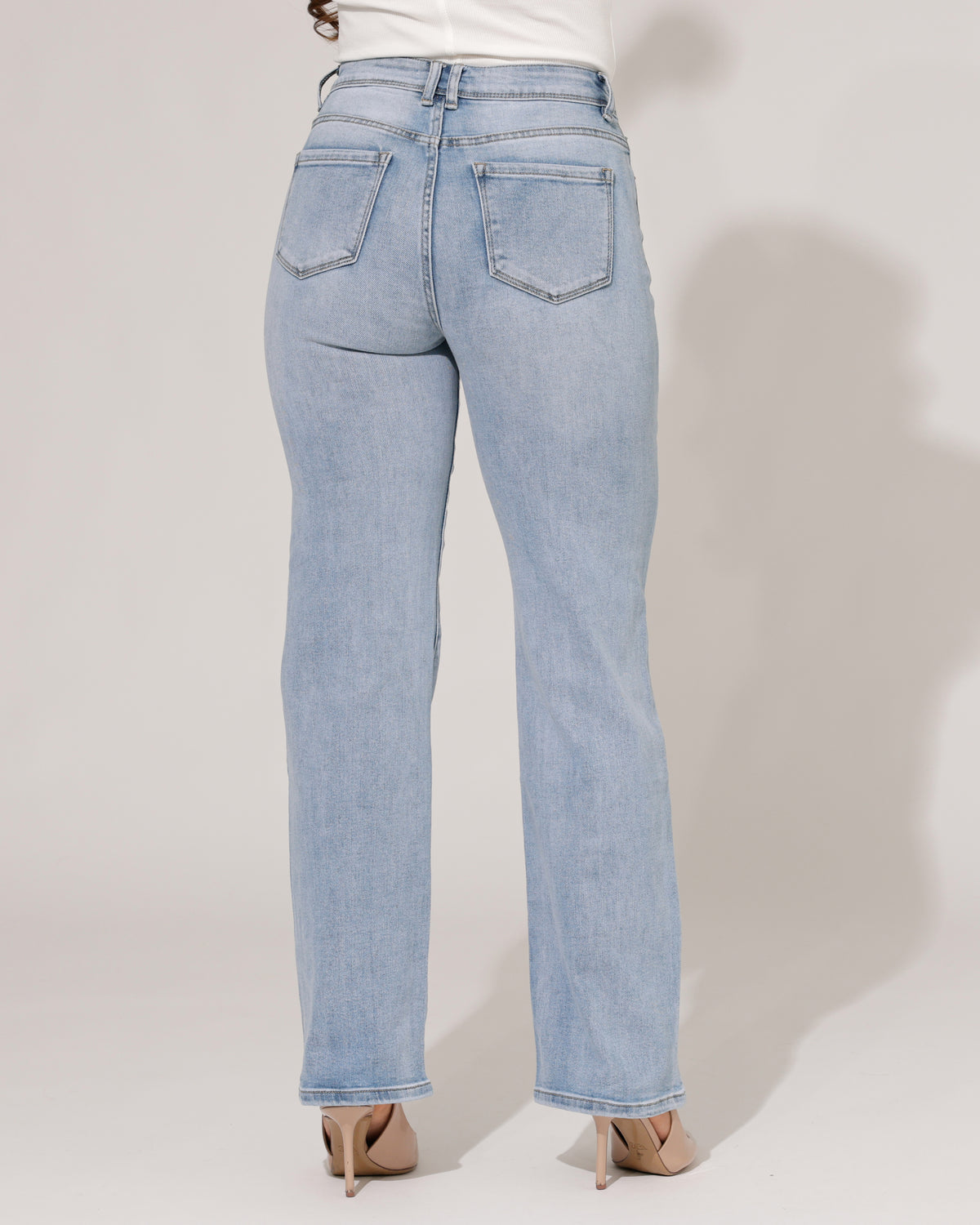 Norfy Straight jeans power stretch Yill in blauw, extra aanzicht 2