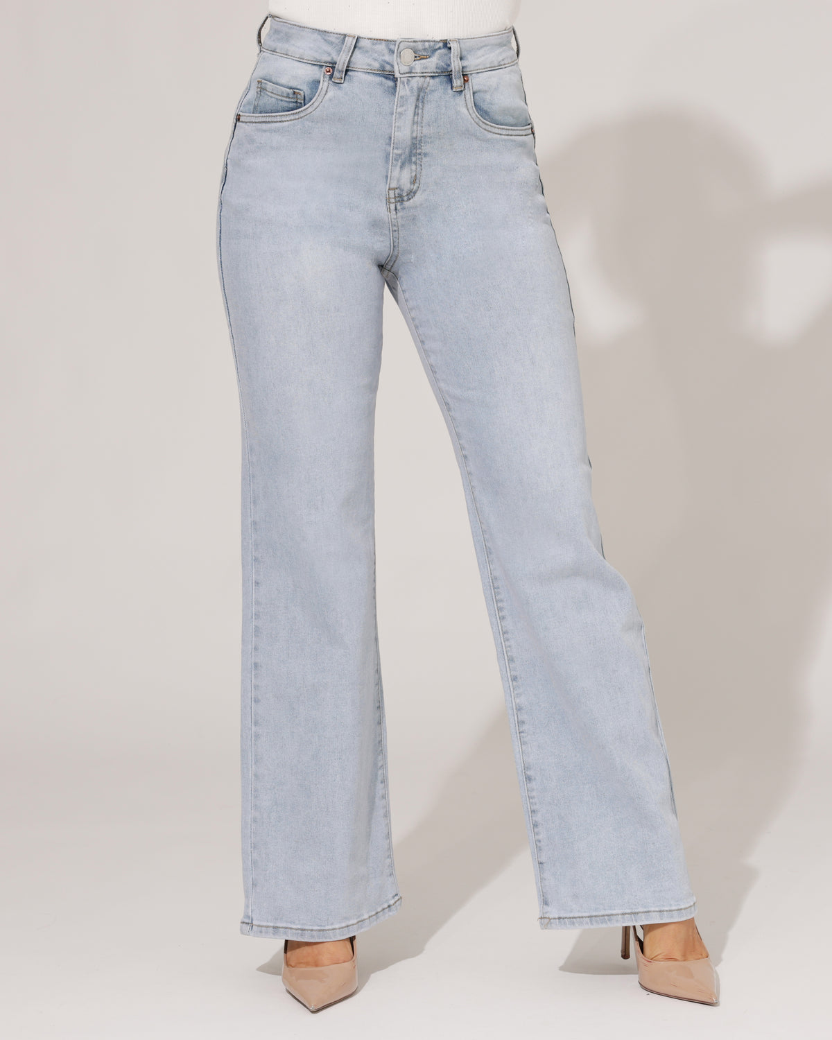 Norfy Wide leg jeans Tracey in blauw