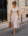 Off-shoulder jurk Noor Beige