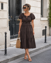 Off-shoulder jurk Noor Donkerbruin