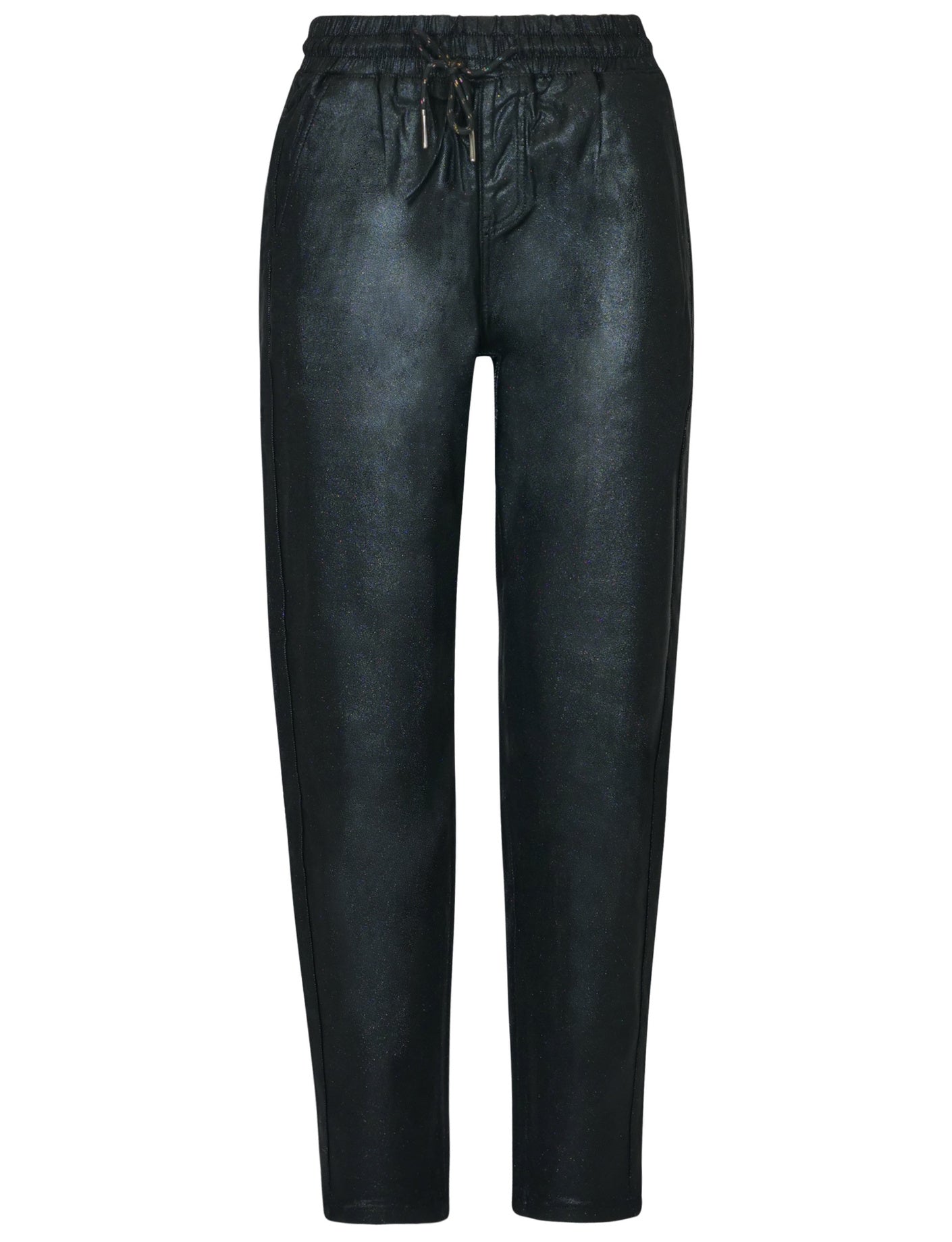 ZAC & ZOE | Leatherlook broek B3913 Zwart Glitter