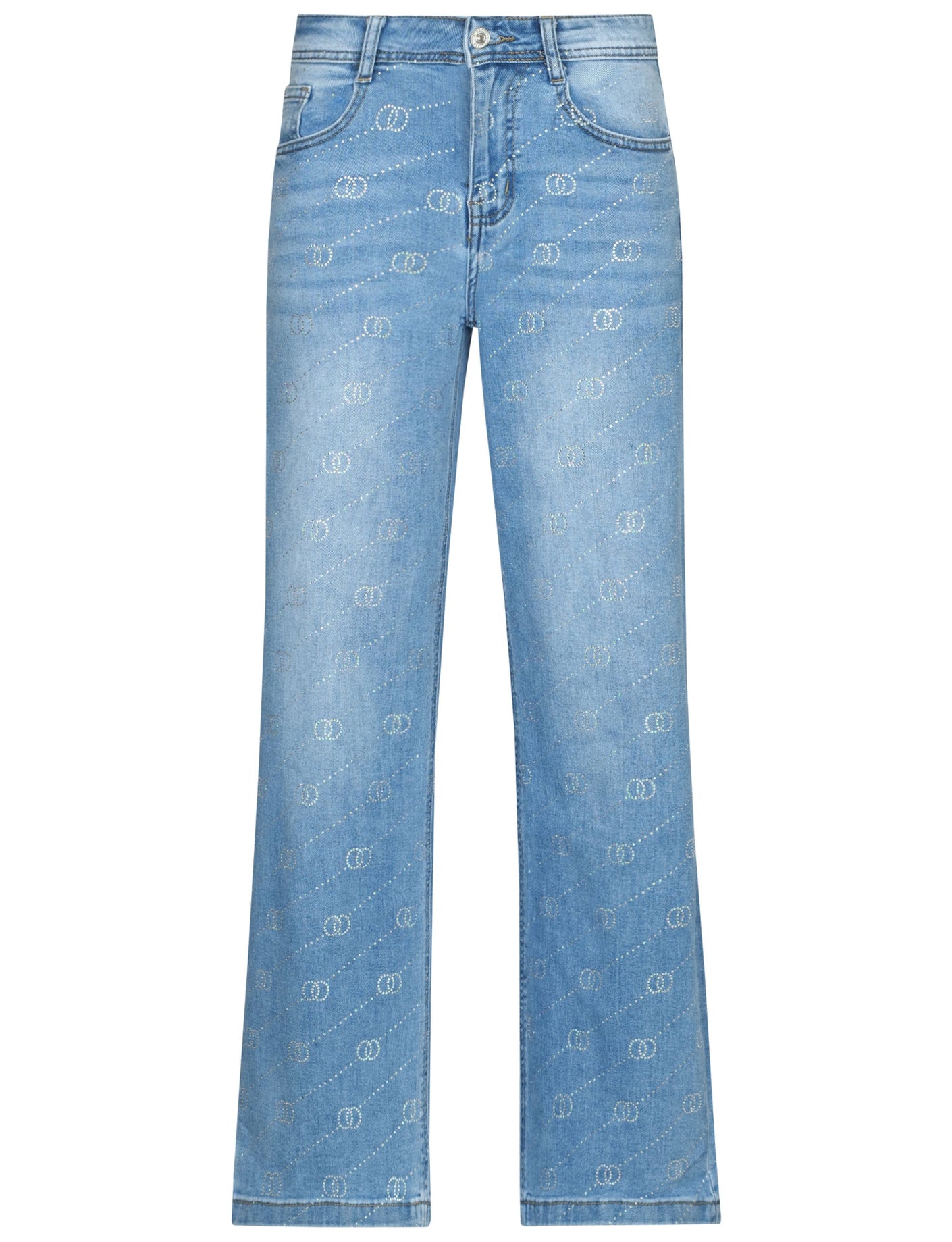 Miss Bon | Wide leg jeans 77788Z Blauw