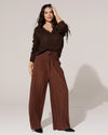 Plisse broek Kyara Bruin