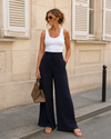 Plisse broek Kyara Donkerblauw