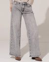 Queen Hearts | Wide leg jeans, Mid waist Vicky-4 Grijs