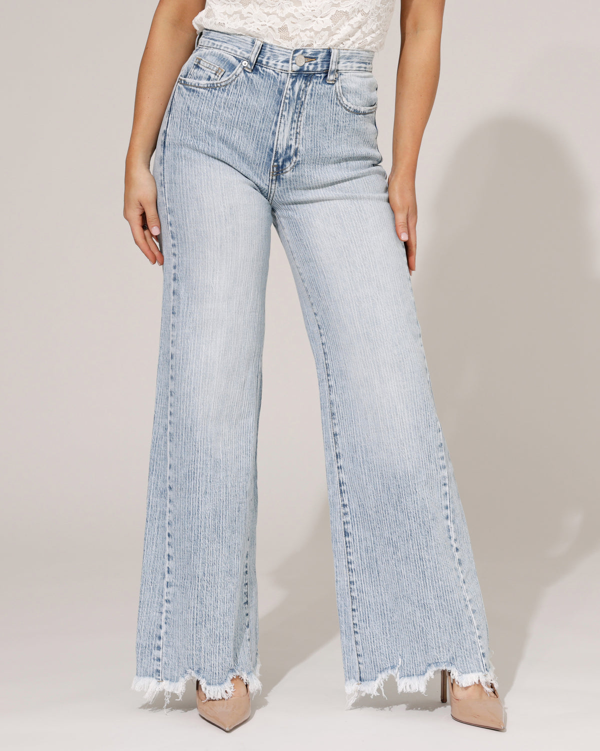 Queen Hearts Wide leg jeans Sas in blauw