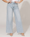Queen Hearts | Wide leg jeans strass Lore Blauw