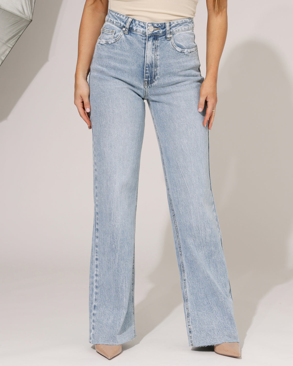 Queen Hearts Wide leg jeans TALL Nina-1 in blauw