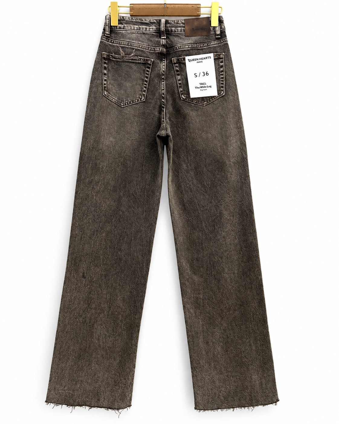 Queen Hearts Wide leg jeans TALL Nina-24 in bruin, extra aanzicht 2