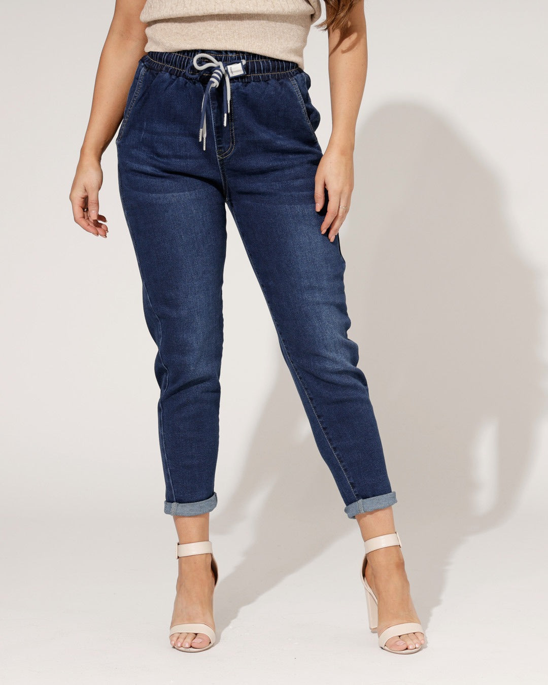 Redseventy Mom Jeans Mikky-15 in donkerblauw, extra aanzicht 3