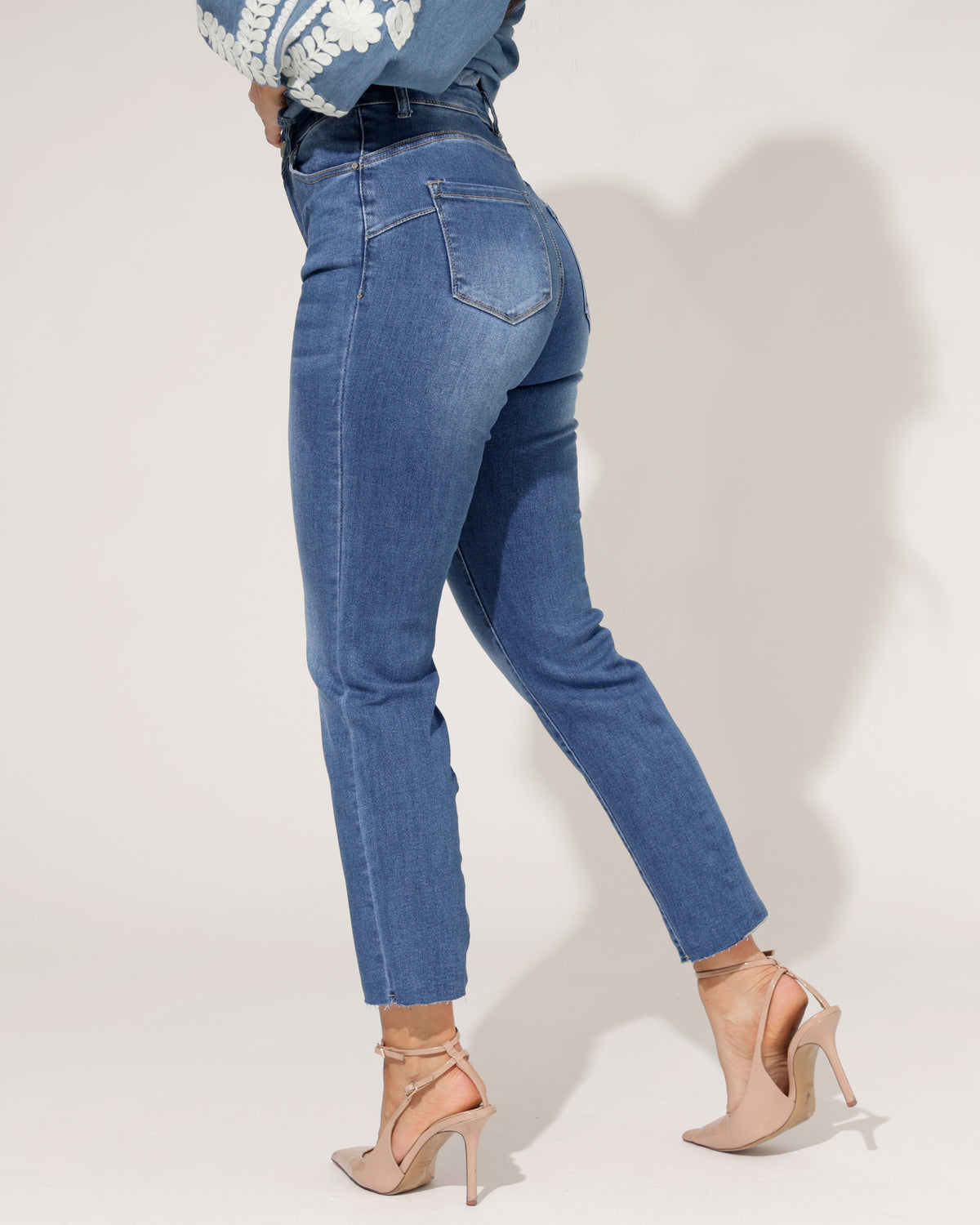 Redseventy Mom jeans Pris-14 in blauw, extra aanzicht 3