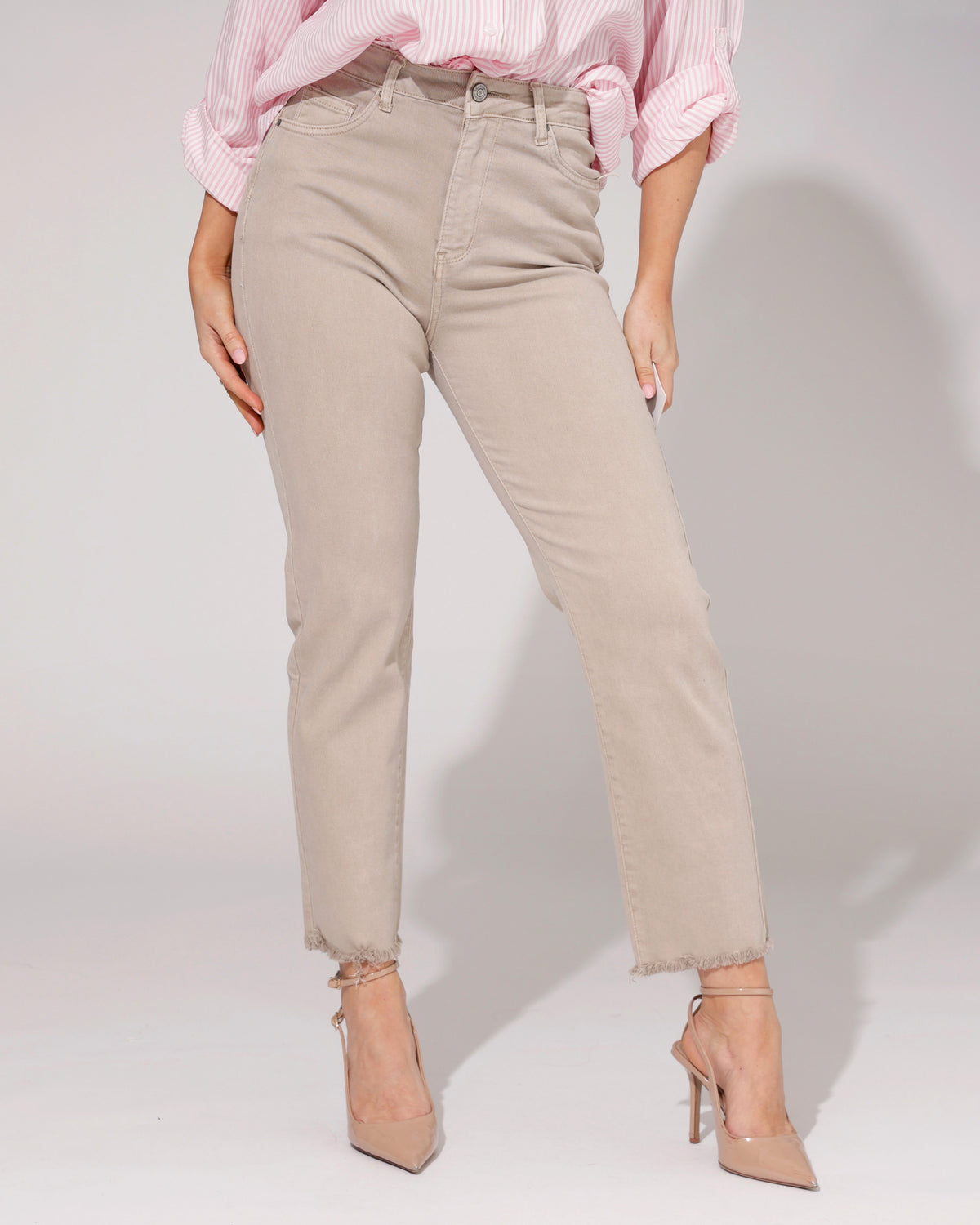 Redseventy Straight Jeans Gina-5 in taupe