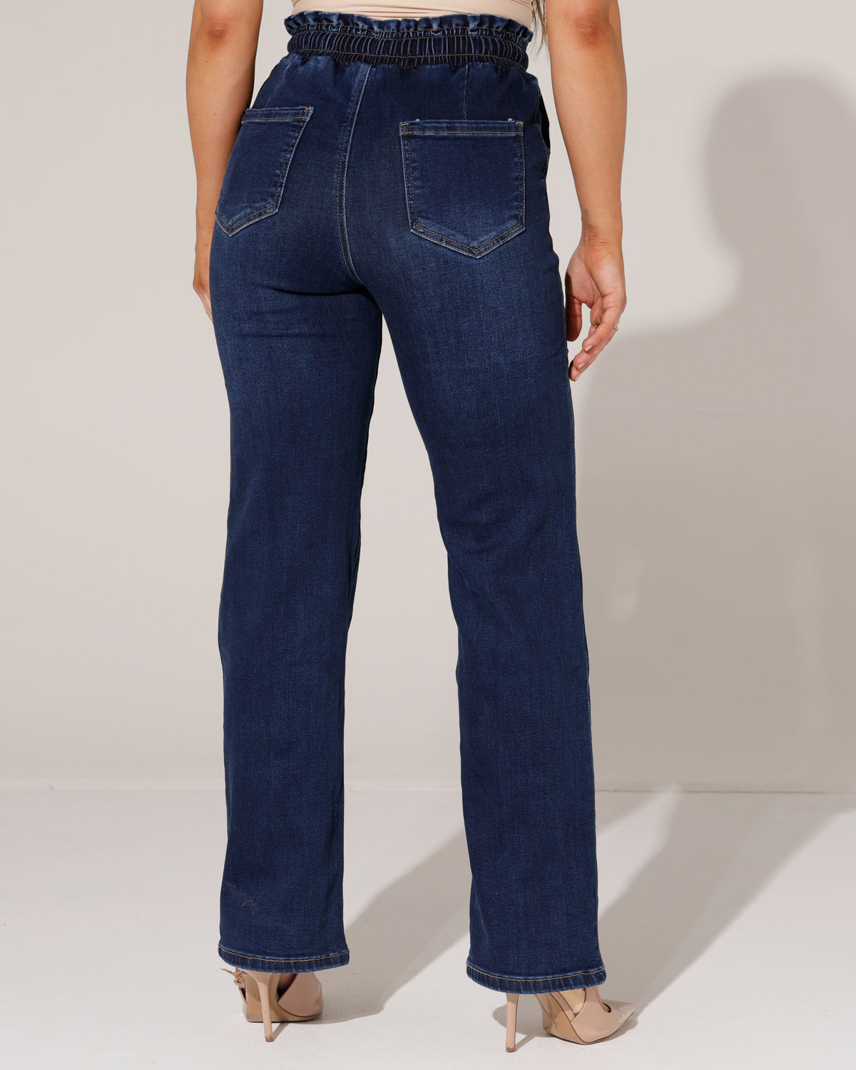 Redseventy Wide leg jeans, elastische band Ginny-15 in donkerblauw, extra aanzicht 3