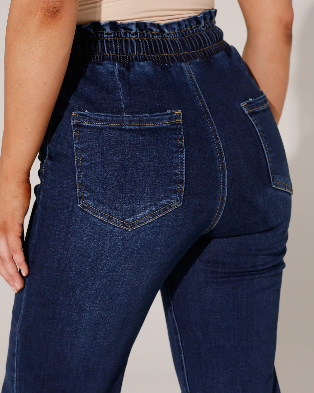 Redseventy Wide leg jeans, elastische band Ginny-15 in donkerblauw, extra aanzicht 4