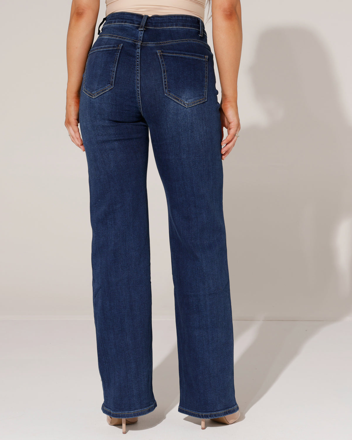 Redseventy Wide leg jeans, extra long Yilly-15 in donkerblauw, extra aanzicht 4