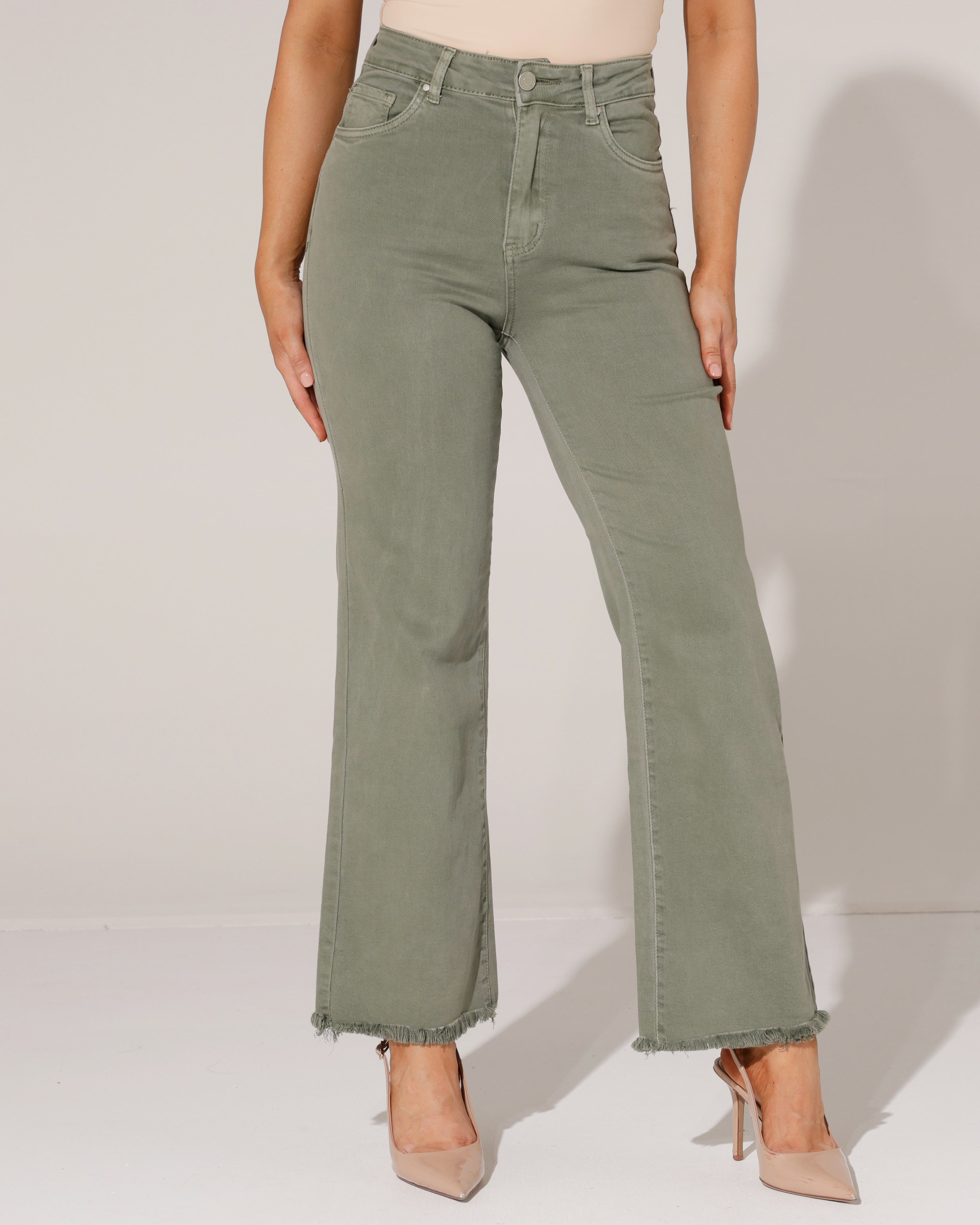 Redseventy Wide leg jeans Kizzy-9 in groen