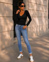 Hello Miss | Slim jeans, Push up Rendy-6 Donkerblauw