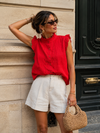 Blouse met kant Nance Rood