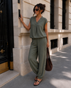 Co-ord set Maribel Donkergroen