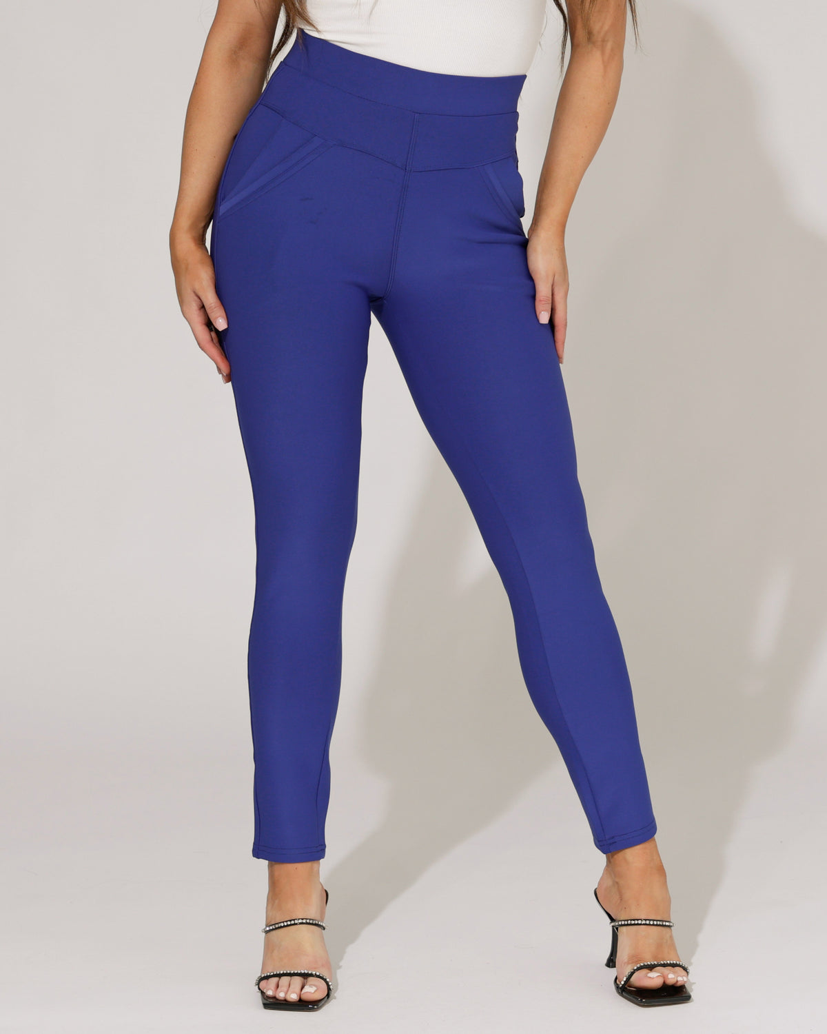 Stretch broek Tess Kobalt