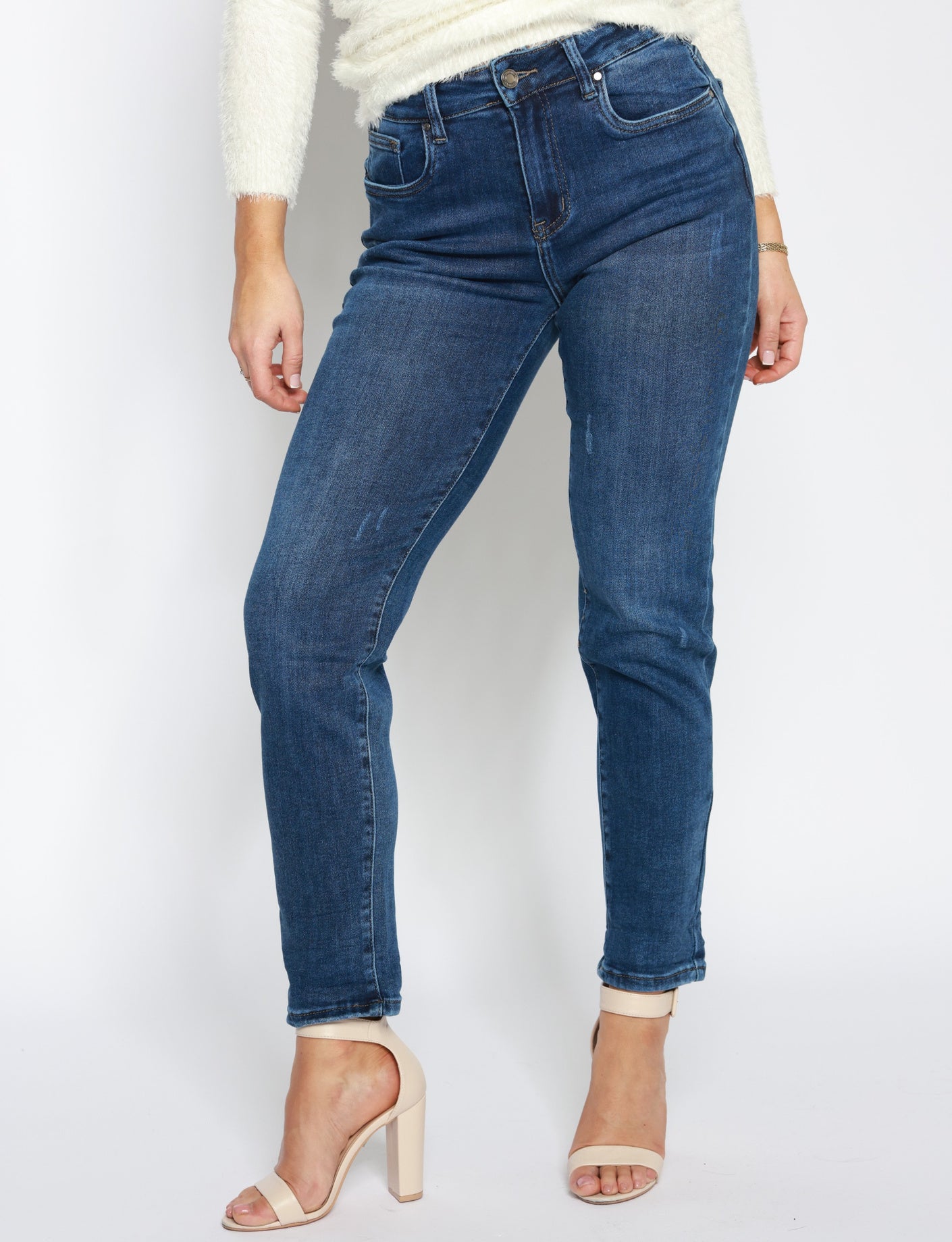 Hello Miss | Mom jeans HM5296 Blauw