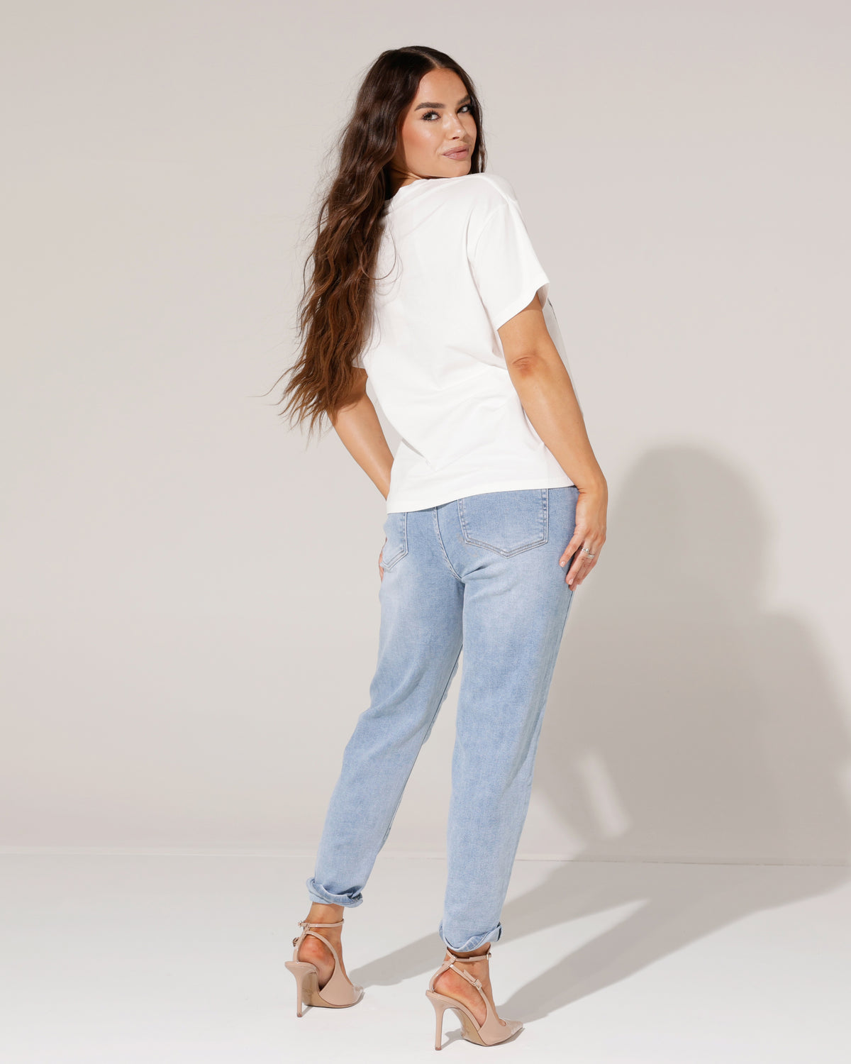 T-shirt Ciao panterprint in wit, extra aanzicht 3