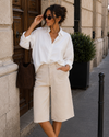 Toxik | Bermuda met strass Tine-3 Zand