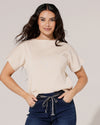 Top met wijde hals Vivey Beige