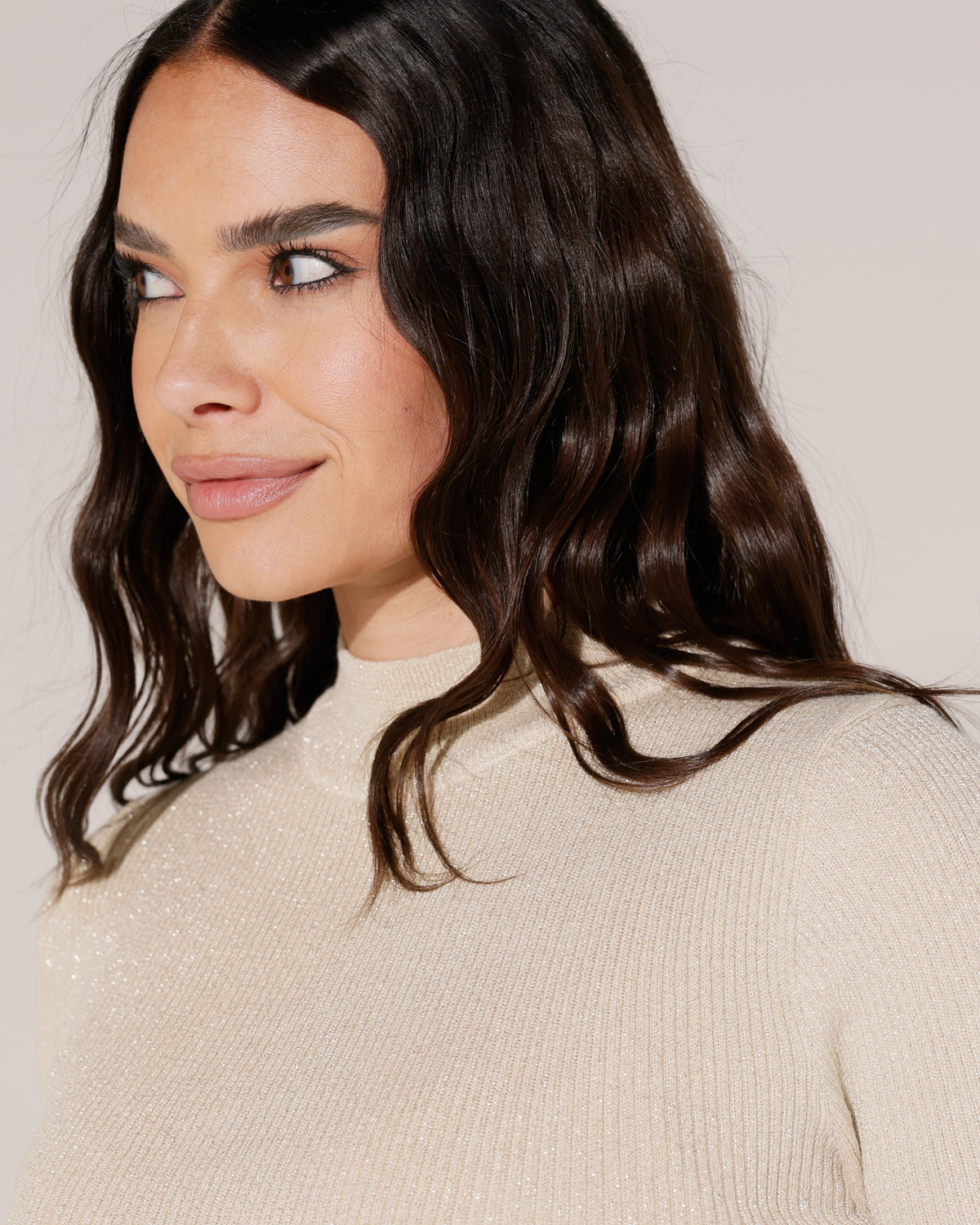 Turtleneck korte mouwen Fenn in beige, extra aanzicht 2