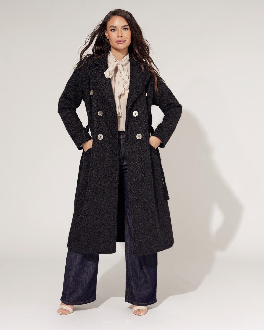 Trenchcoat Manoe Zwart