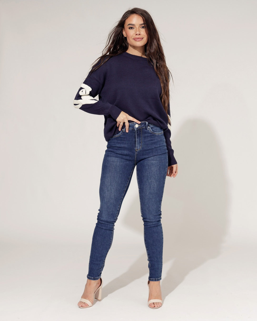 Trui Smiley Donkerblauw