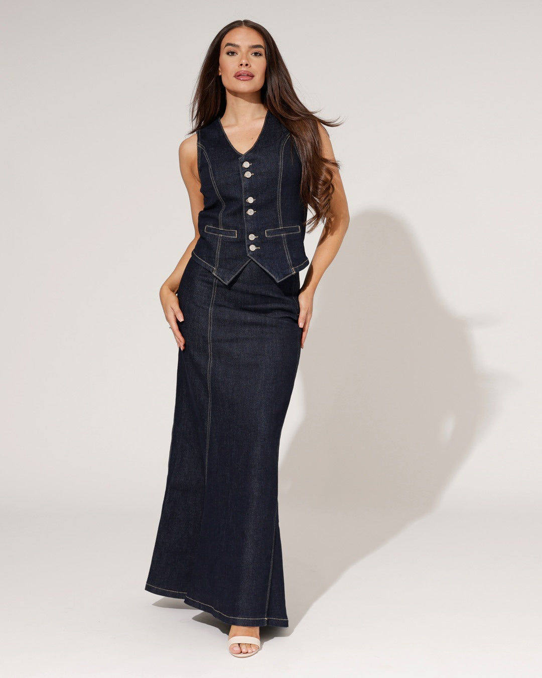 Queen Hearts | Spijkerrok Jill Donkerblauw