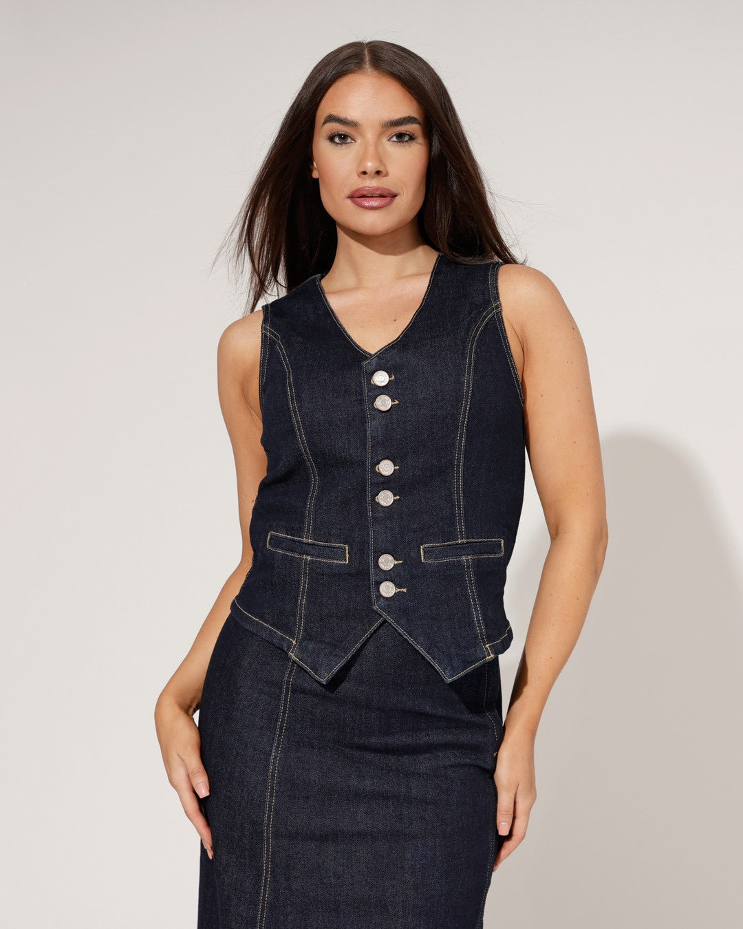 Queen Hearts | Spijkergilet Jill Donkerblauw