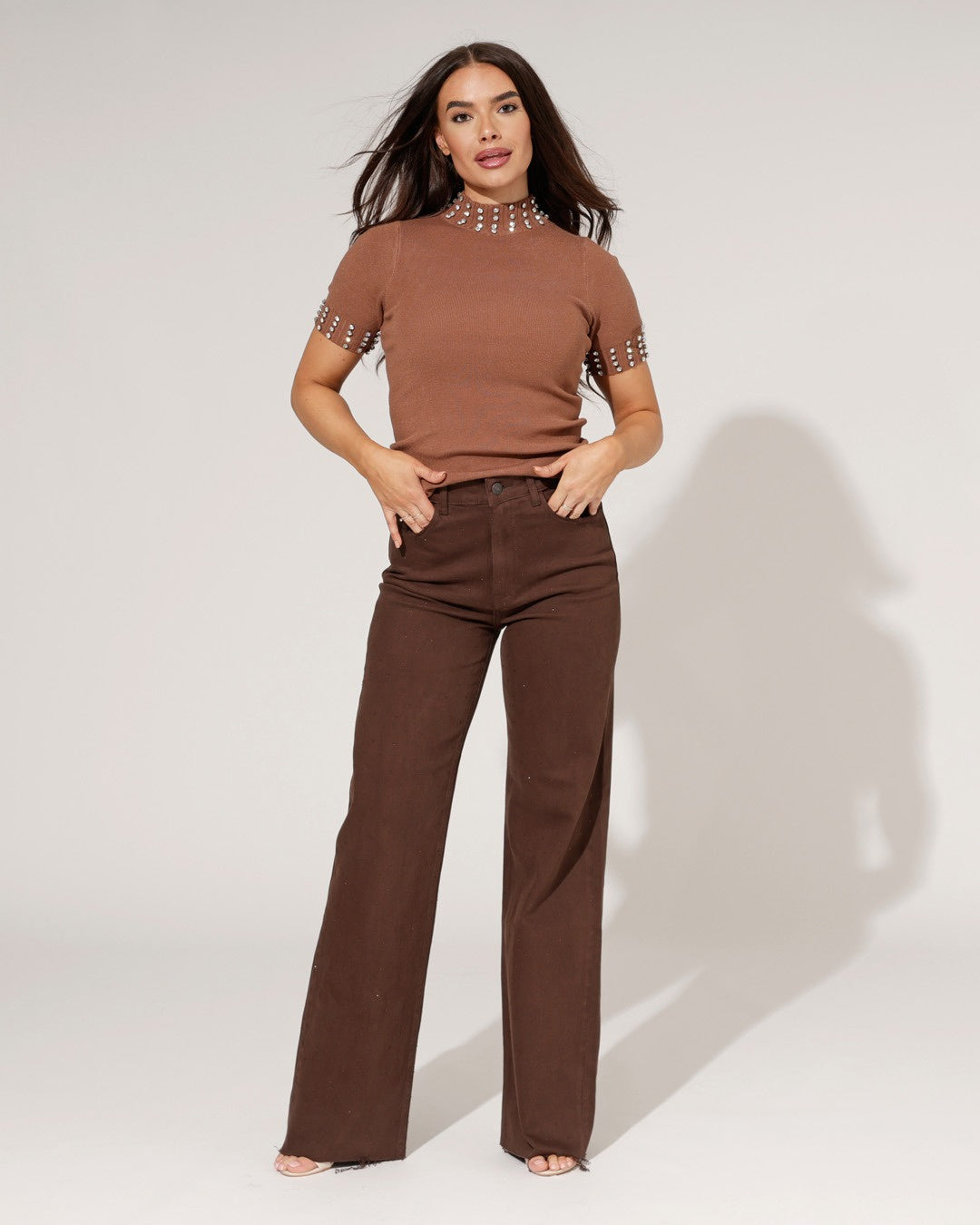 Queen Hearts | Wide leg, Rhinestone Kim-C Bruin