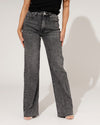 Queen Hearts | Wide leg jeans Nina-3 Donkergrijs