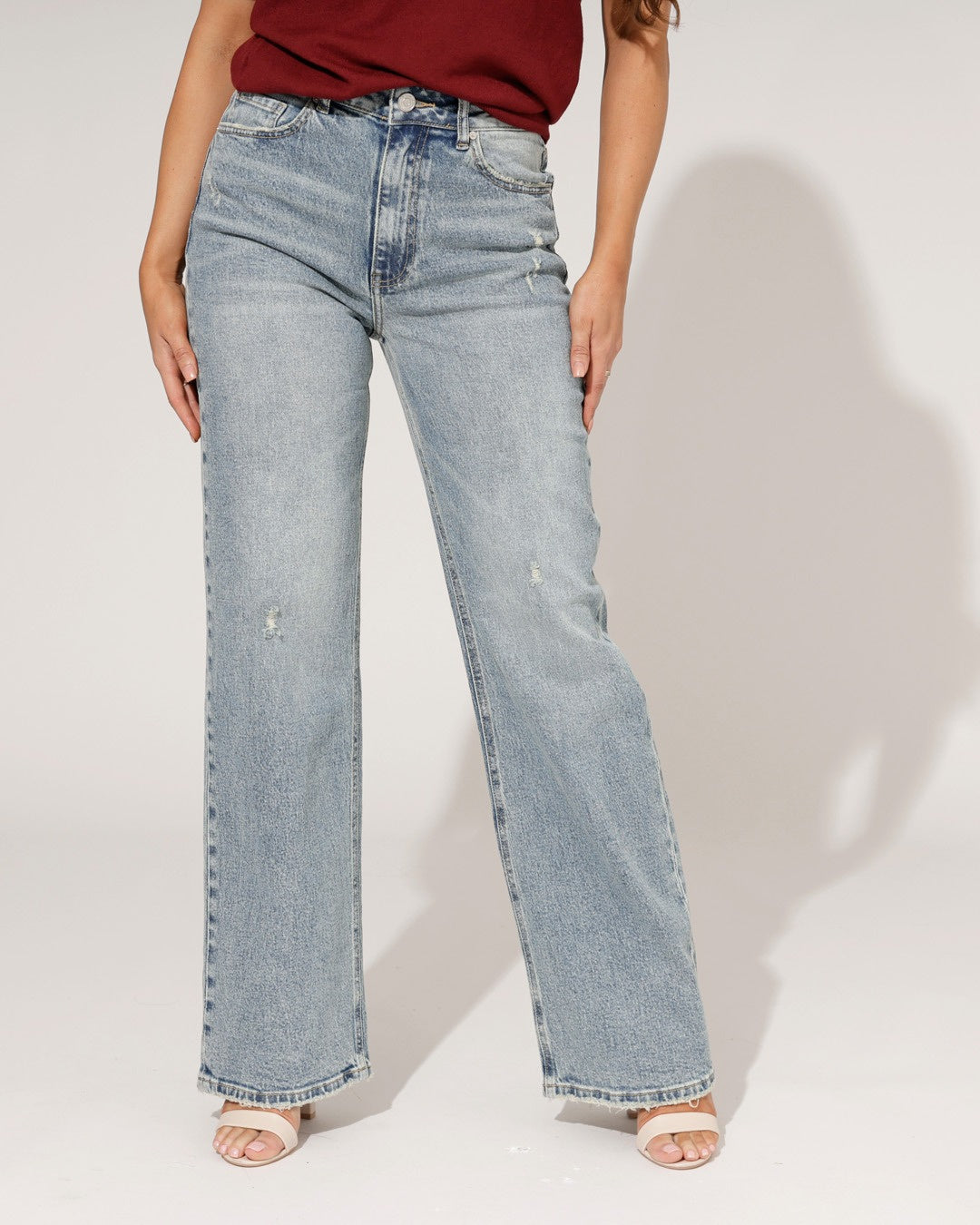 Queen Hearts | Wide leg, Straight jeans Detje Blauw