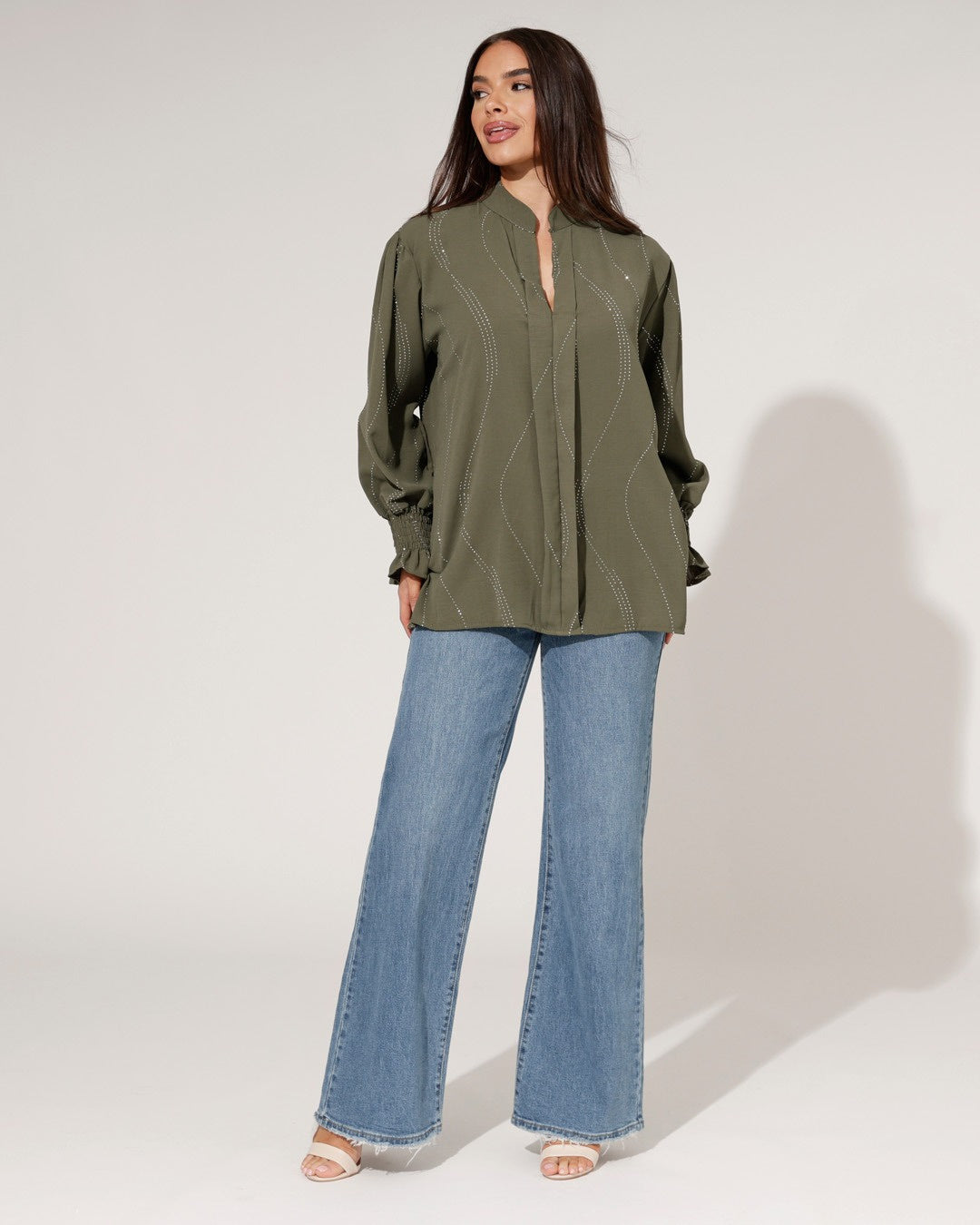 Queen Hearts | Wide leg, Straight jeans Mikky Blauw