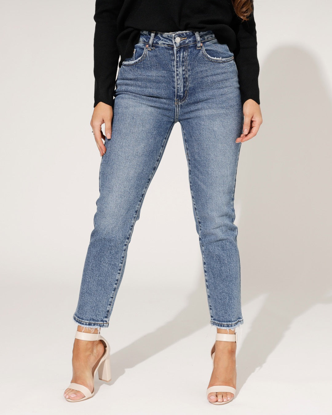 Queen Hearts | Mom jeans Rosie Donkerblauw