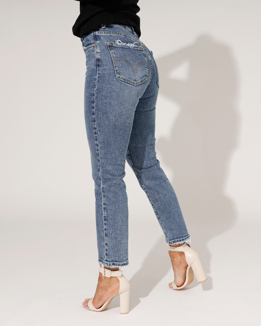 Queen Hearts | Mom jeans Rosie Donkerblauw