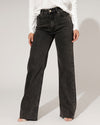 Queen Hearts | Wide leg jeans Nina-6 Zwart