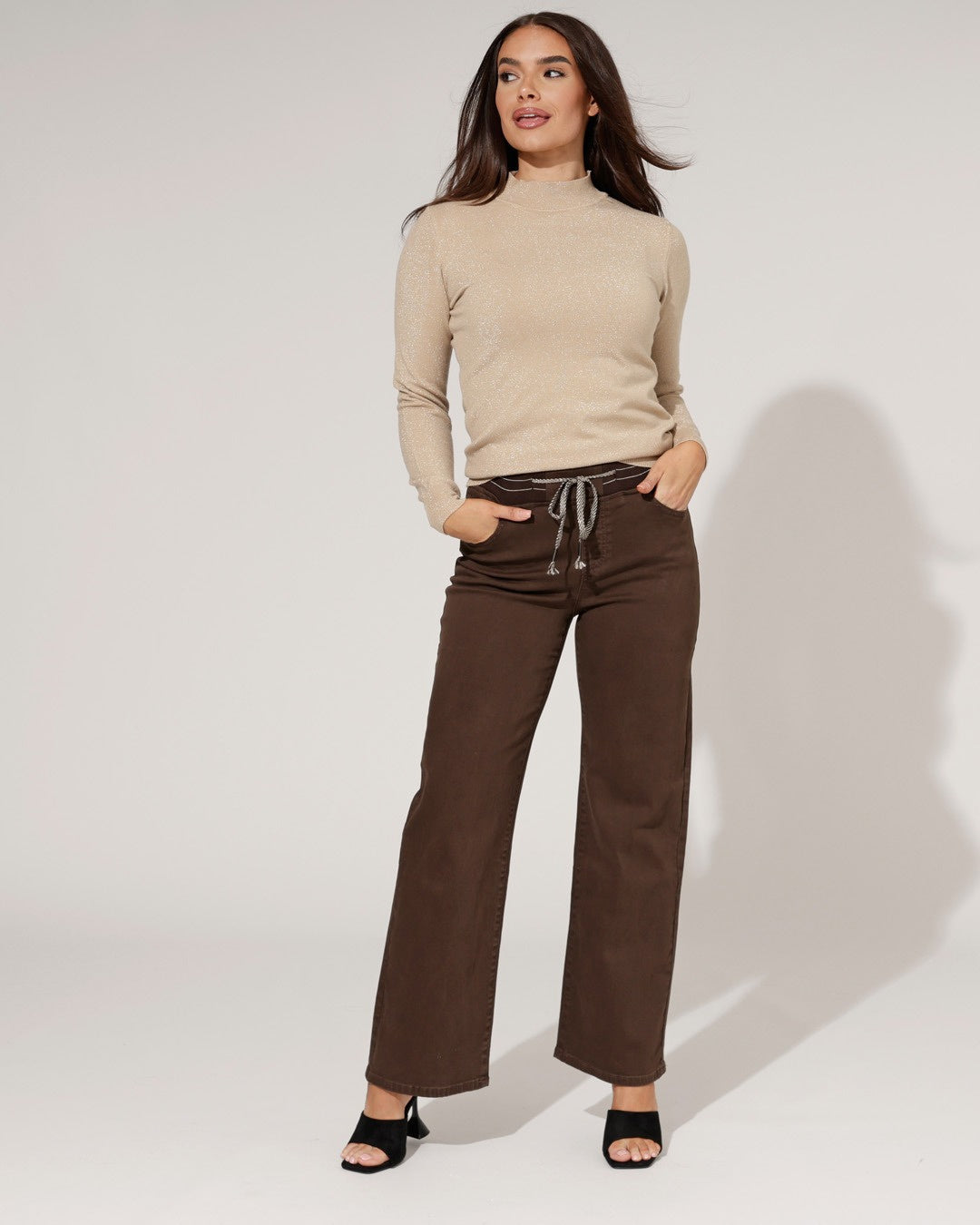 ZAC & ZOE | Jog-jeans Wide leg Mimi-C Donkerbruin
