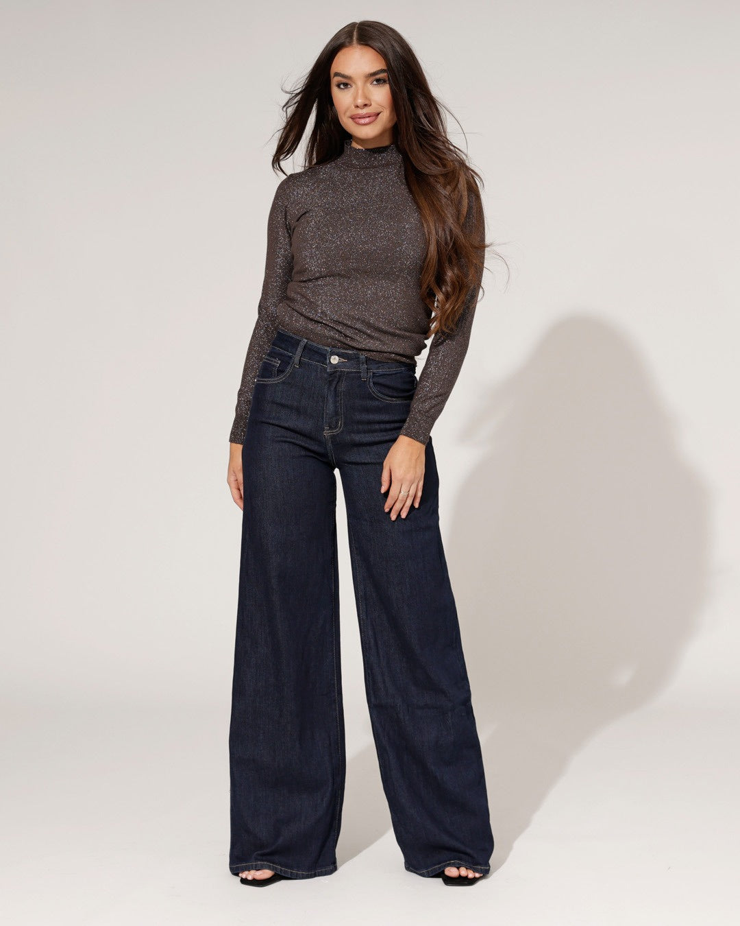 Hello Miss | Wide leg jeans Amber-3 Donkerblauw