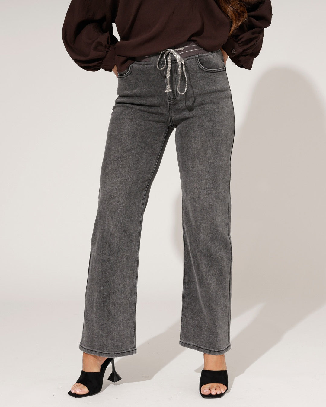 ZAC & ZOE | Jog-jeans Wide leg Mimi-GR Donkergrijs
