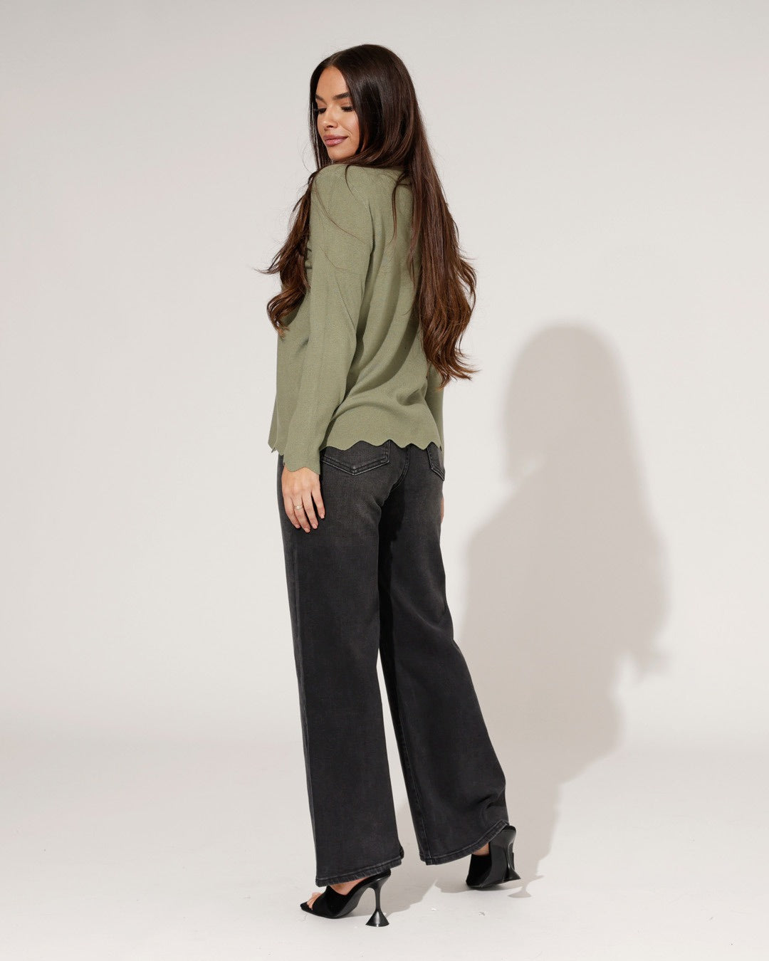Ana & Lucy | Wide leg jeans Noe-4 Donkergrijs