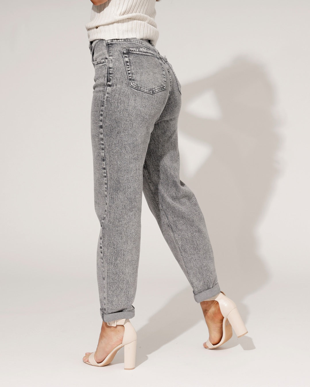 Queen Hearts | Mom jeans Nancey-2 Grijs